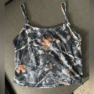 Camo cropped spaghetti strap